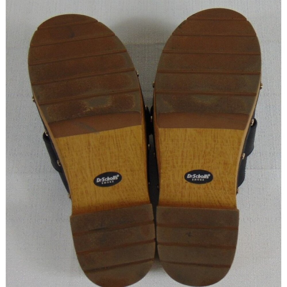Dr. Scholl's Faux Wooden Bottom Classic Clogs Black Women's Size 6.5 Clog - Picture 8 of 9
